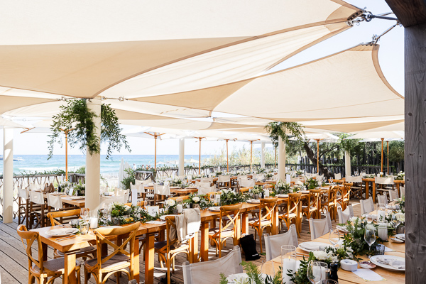 Photo mariage espace diner plage Le 1051